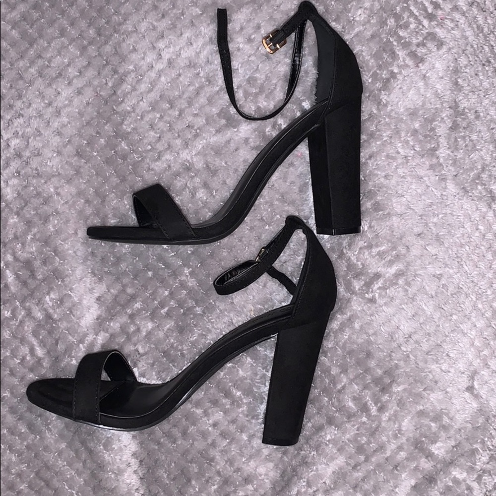 Black block heels